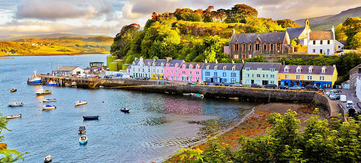 Portree on the Isle of Skye is a popular fishing town where our book shop is located