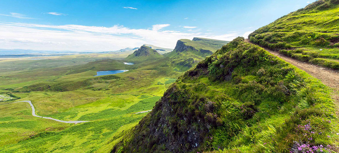 Visit The Quiraing on the Isle of Skye and explore the stunning landscape