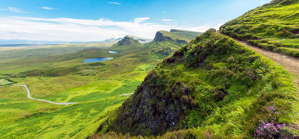 Visit The Quiraing on the Isle of Skye and explore the stunning landscape